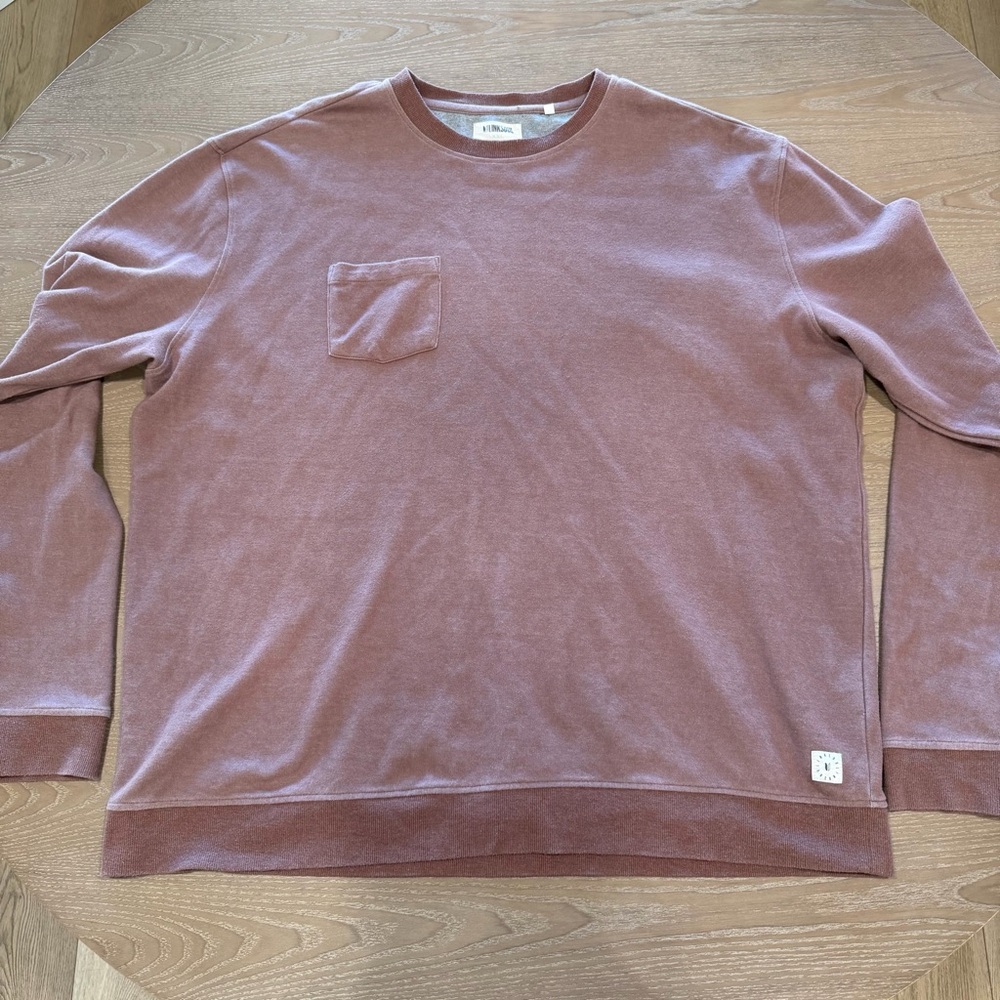 Linksoul Men’s Mauve Double-Knit Pocket Crewneck Sweatshirt - XXL